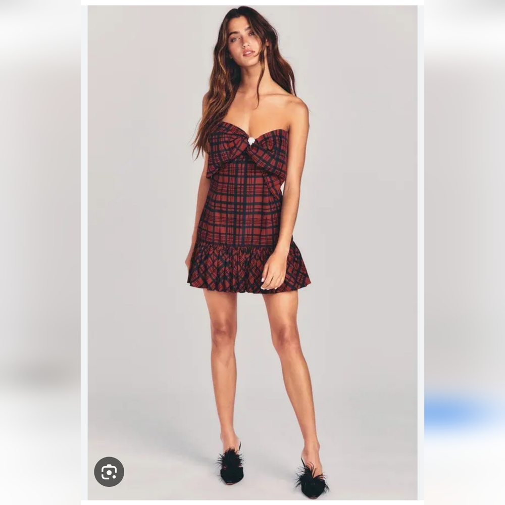 Plaid Strapless Mini Dress NWT L